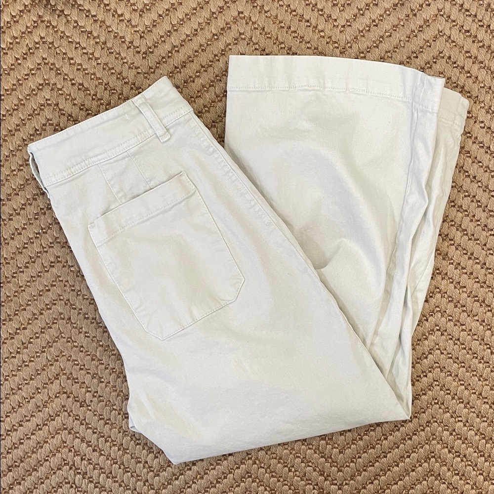 unpublished - gemma Wide Legged Cropped Straight Jeans - Light Grey / Grey - 31